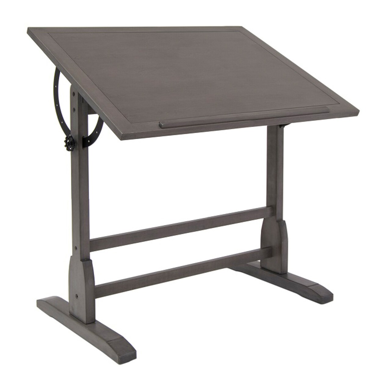 Vintage Wood Drafting Table With 36" X 24" Adjustable Top - Slate Gray